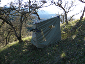 Woodpecker observation blind. Anna Brownson photo